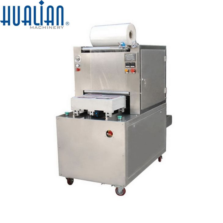 Máquina de envasado al vacío de bandeja semiautomática